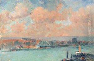 Vapeur au port de Rouen by Albert Lebourg