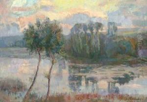 Bord de l'etang de Chalou-Moulineux by Albert Lebourg
