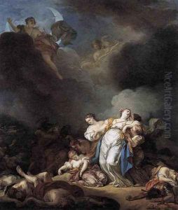 Apollo and Diana Attacking Niobe and her Children 1772 by Anicet-Charles-Gabriel Lemonnier