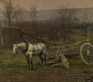 Charrette Attelee D'un Cheval
Blanc: A Fragment From The Panorama Of The Battle Of Champigny by Jean Baptiste Edouard Detaille