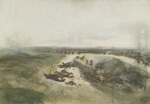 Une L'offensive Militaire: A Study For The Panorama Of The Battle Of Champigny by Jean Baptiste Edouard Detaille