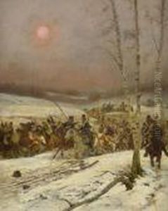 Cossacks Attacked By The Guard Of Honor During Napoleon's Russian Campaign by Jean Baptiste Edouard Detaille