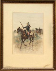 French Soldiers On Horseback by Jean Baptiste Edouard Detaille