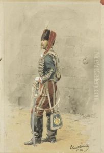 Soldier Before A Wall by Jean Baptiste Edouard Detaille