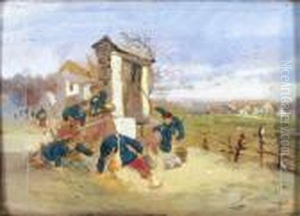 Franzosische Soldaten Zu Pferde Mit Trikolore - view 1