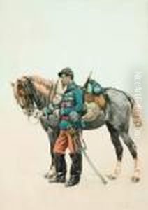 Soldat Nourrissant Son Cheval Soldat Nourrissant Son Cheval