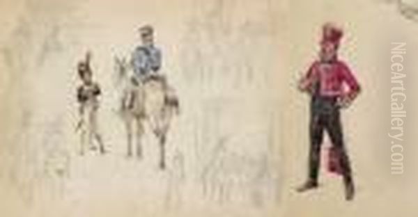 Attribue A, Dessin Doubleface Au Crayon - view 1
