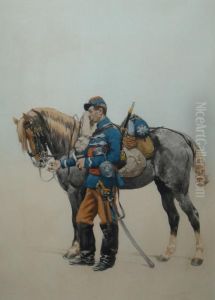 Militaire Et Son Cheval by Jean Baptiste Edouard Detaille