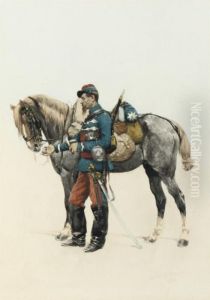 Feeding The Horse by Jean Baptiste Edouard Detaille