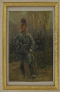 Officier D'un Regiment De Ligne Bavarois by Jean Baptiste Edouard Detaille