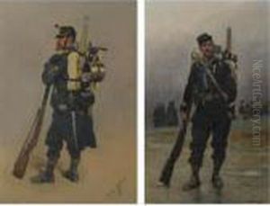 Works From The Collection Of Stanley J. Seeger
 

 
 
 

 
 Un Soldat De L'infanterie; Un Soldat Avec Son Equipement: Two Paintings
