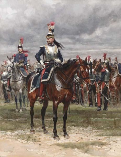 An Officer Of The Cuirassiers by Jean Baptiste Edouard Detaille