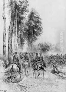 Manoeuvre Militaire De Cavaliers by Jean Baptiste Edouard Detaille