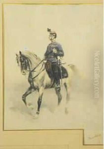" Officier Superieur De Hussard
Autrichien ", Vers 1900. Lithographie En Couleur Contresignee En Bas A
Droite. by Jean Baptiste Edouard Detaille