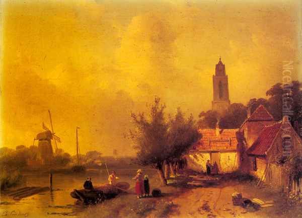 A River Landsacpe with Figures - view 1