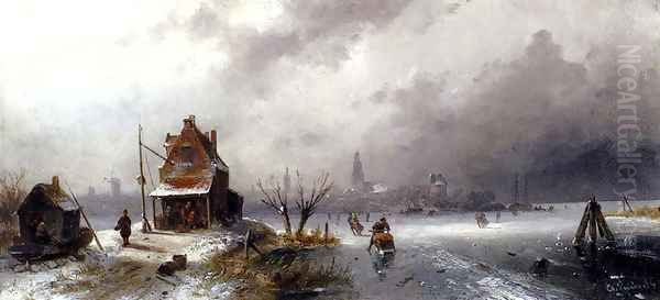 Figures On A Frozen Lake - view 1