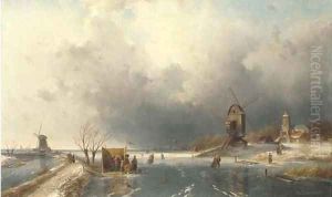 Skaters in a Winter landscape