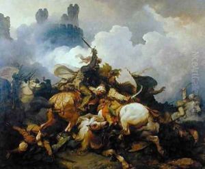 Battle Between Richard I Lionheart 1157-99 and Saladin 1137-93 in Palestine by Philip Jacques de Loutherbourg