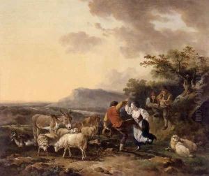 Shepherd And Shepherdess Dancing by Philip Jacques de Loutherbourg