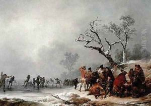 A Winter Morning with Skating in Hyde Park 1776 by Philip Jacques de Loutherbourg