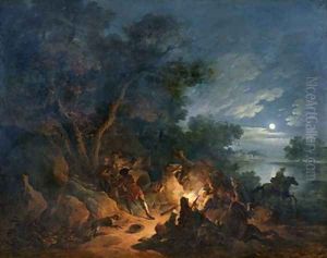 Attack by Robbers at Night 1770 by Philip Jacques de Loutherbourg