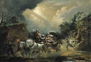 Coach in a Thunderstorm 1790s