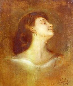 Portrait Of A Lady In Profile by Lenbach Franz Von