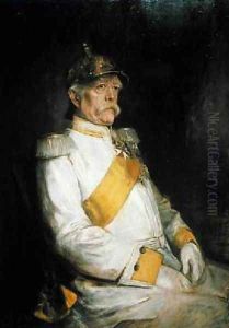 Chancellor Otto Von Bismarck 1815-98 by Lenbach Franz Von