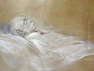 Prince Otto von Bismarck on his Death Bed by Lenbach Franz Von