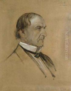Portrait sketch of William Ewart Gladstone 1809-98 by Lenbach Franz Von