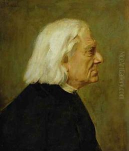 The Composer Franz Liszt by Lenbach Franz Von