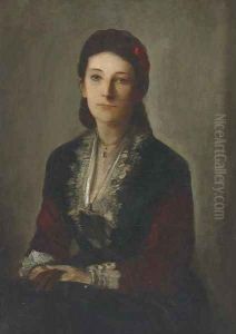 Portrait of Gertrud Grafin V. Werthern Nee Von Butlow, seated half-length, in a black dress