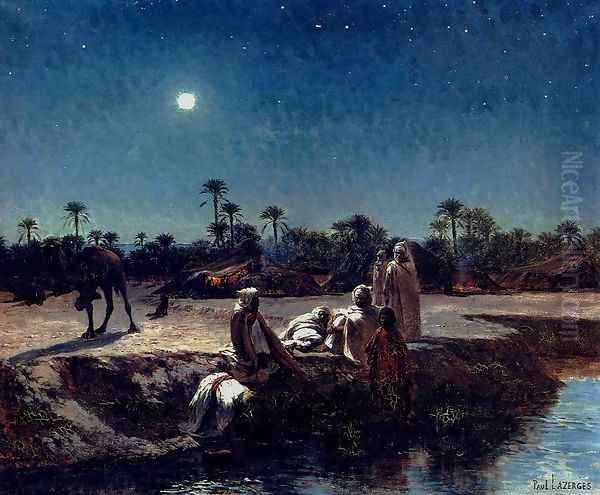 An Arab Encampment By Moonlight - view 1