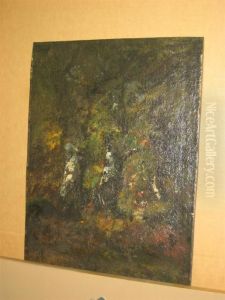 Faggot Gatherer Deep In The Woods by Narcisse-Virgile D Az De La Pena