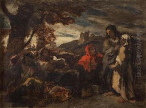 A Rest By The Way by Narcisse-Virgile D Az De La Pena