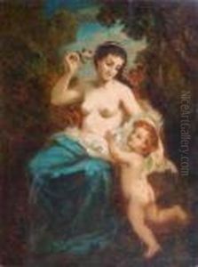 Venus Et Cupidon by Narcisse-Virgile D Az De La Pena