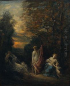 Jeunes Femmes Et Des Amours En Foret by Narcisse-Virgile D Az De La Pena