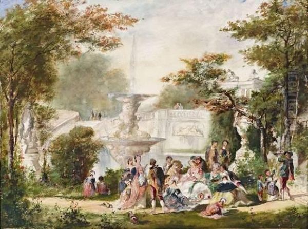 Le Dejeuner Dans Le Parc Du Palais Longchamp A Marseille. - view 1