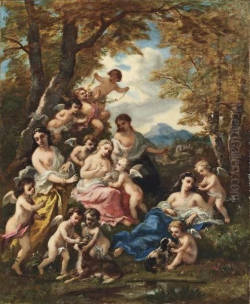 Nymphes Et Amours, Scene Champetre Idyllique - view 1