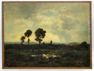 Barbizon Landscape With Figures by Narcisse-Virgile D Az De La Pena