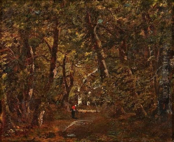 Waldlichtung Mit Figurenstaffage - view 1