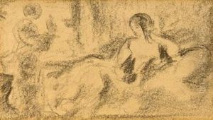 Reclining Female Figure Study by Narcisse-Virgile D Az De La Pena