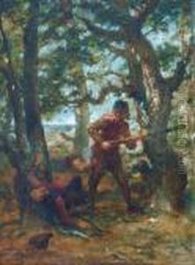 Soldaten Im Wald by Narcisse-Virgile D Az De La Pena