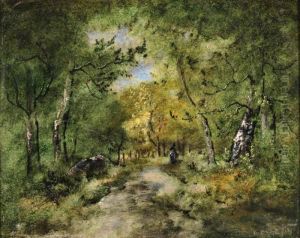 Sentier En Foret by Narcisse-Virgile D Az De La Pena