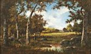 La Clairiere En Foret De Fontainebleau by Narcisse-Virgile D Az De La Pena