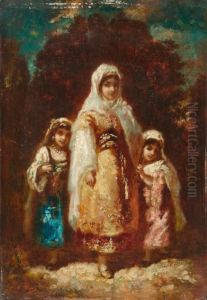 Mother With Two Girls.