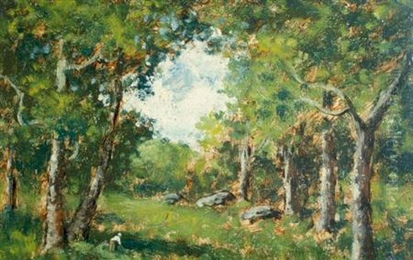 Figure In A Sunlit Landscape - view 1