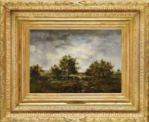 Vue De La Foret Defontainebleau by Narcisse-Virgile D Az De La Pena