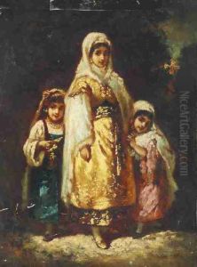 Trois Smyrniotes Groupes Dans Un Bois: Turkish Family In Awood