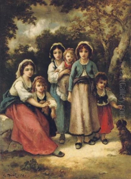 Trois Bohemiennes Et Trois Enfants - view 1